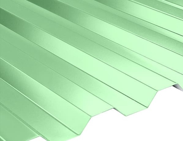 Профнастил стальной несущий односторонний плоский гладкий бело-зеленый Н135 1,8х135х1100х1150 мм ГОСТ 24045-2016 фото