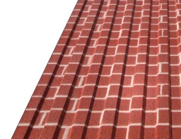 Профнастил стальной стеновой односторонний волна гладкий кирпич С20 0,55х20х1100х1150 мм ТУ 11-2000-004-1394544-06 фото